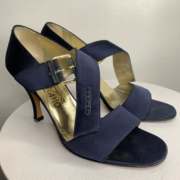 Salvatore Ferragamo Sandals Women Satin Emerald - Picture 2 of 2